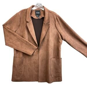 FDJ Jacket Women Size Large Faux Suede Boyfriend Jacket